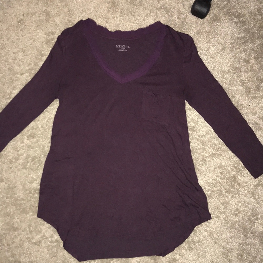 Purple v neck